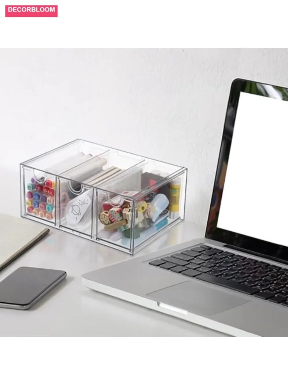 3 Drawer Acrylic Tea Bag Organizer, Clear Stackable Storage Box for Countertop